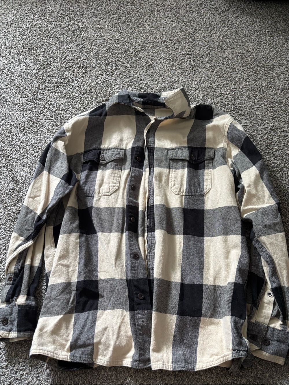 RedHead Black and Cream Plaid Button-Down Shirt